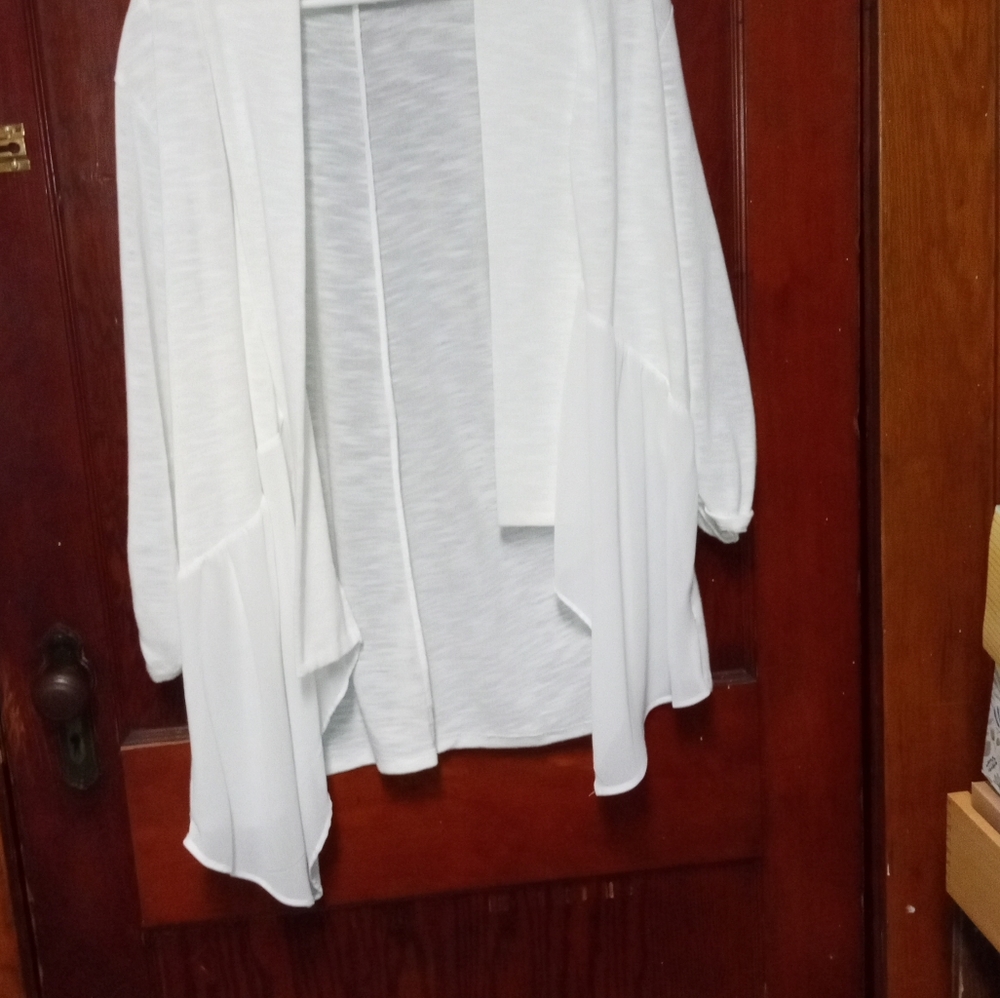 Kim Rogers Curvy lightweight sweater jacket size 2X creamy white